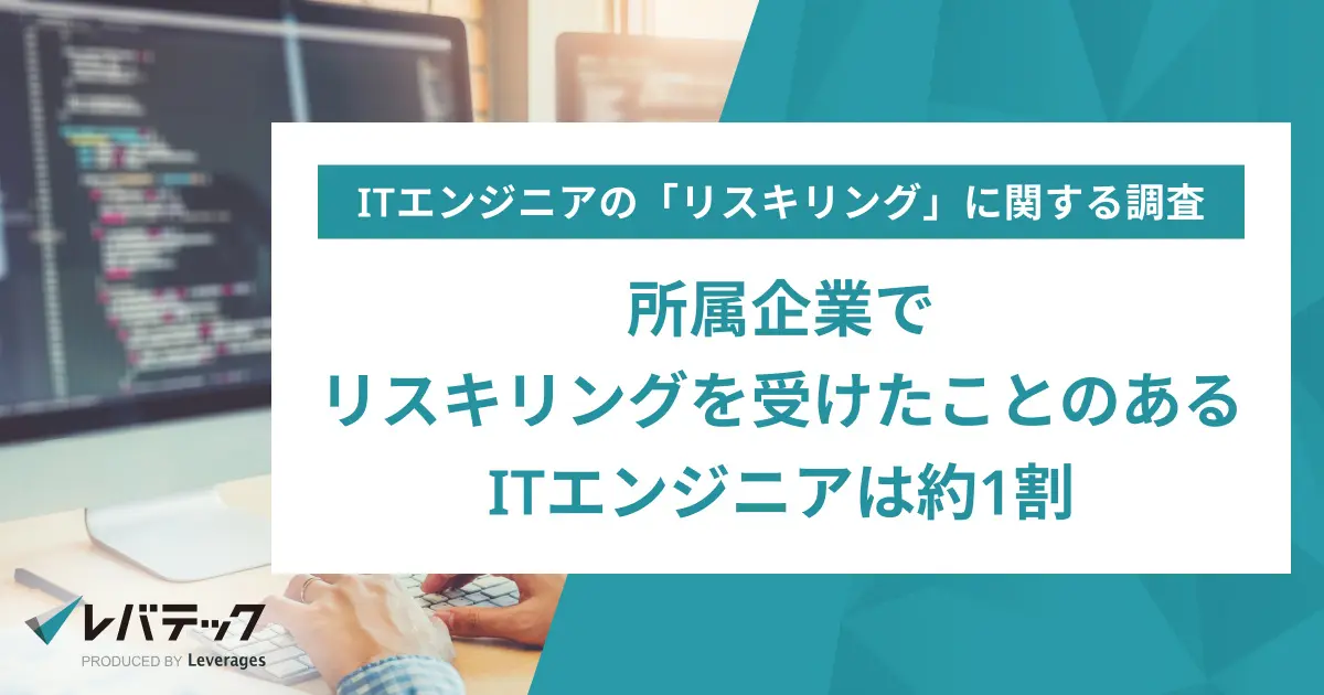 所属企業でリスキリングを受けたことのあるITエンジニアは約1割