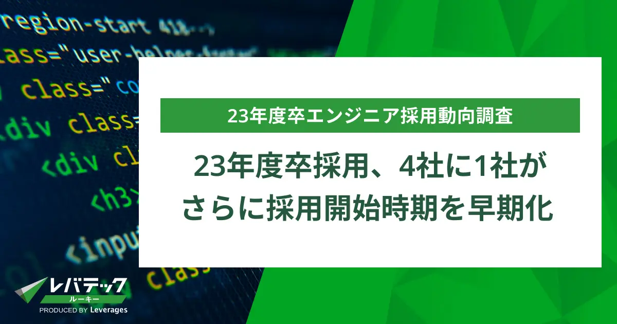 23年度卒採用、4社に1社がさらに採用開始時期を早期化